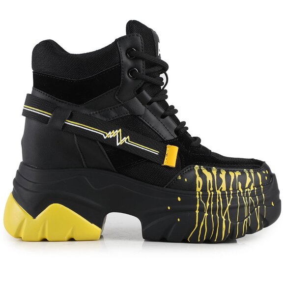 DATE 01 Electric Pulse Black Platform Sneakers - Picture 2 of 3